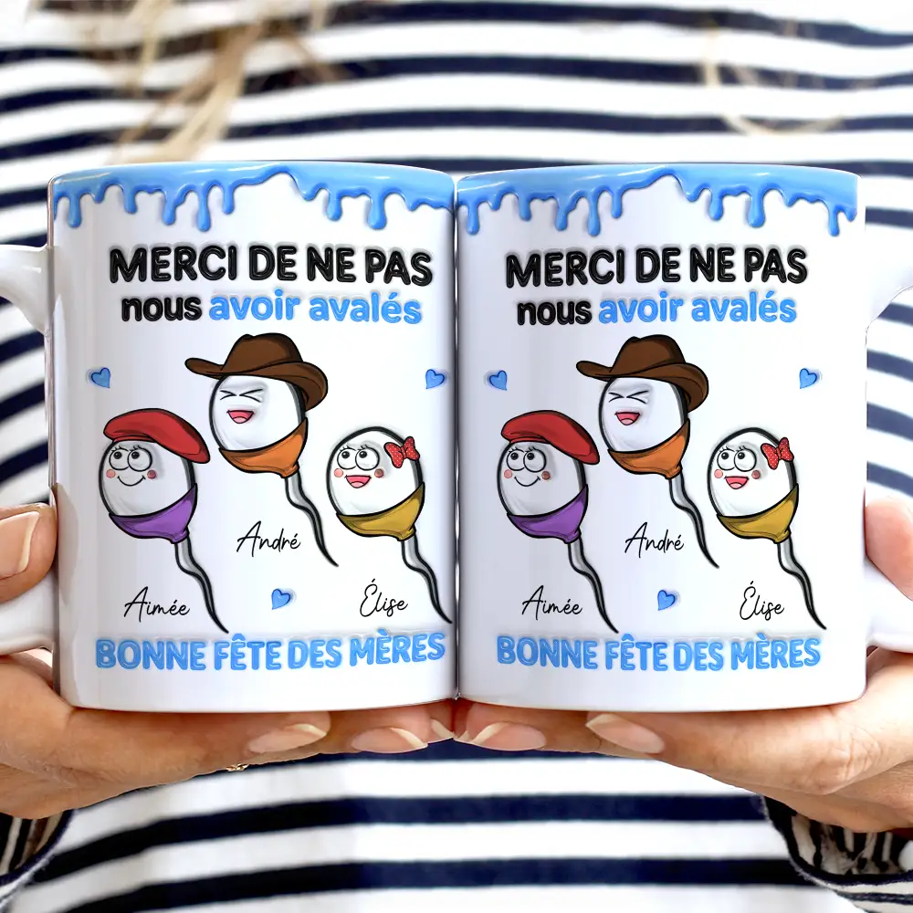 Merci De Ne Pas Avoir Avalé - Impression Effet 3D Gonflé - Tasse Personnalisée - Image 2