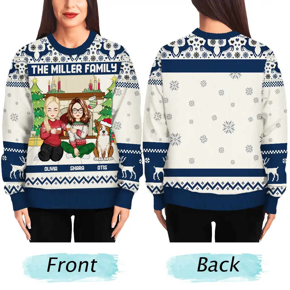 Merry Christmas Family - Personalized Unisex Ugly Sweater - Image 5