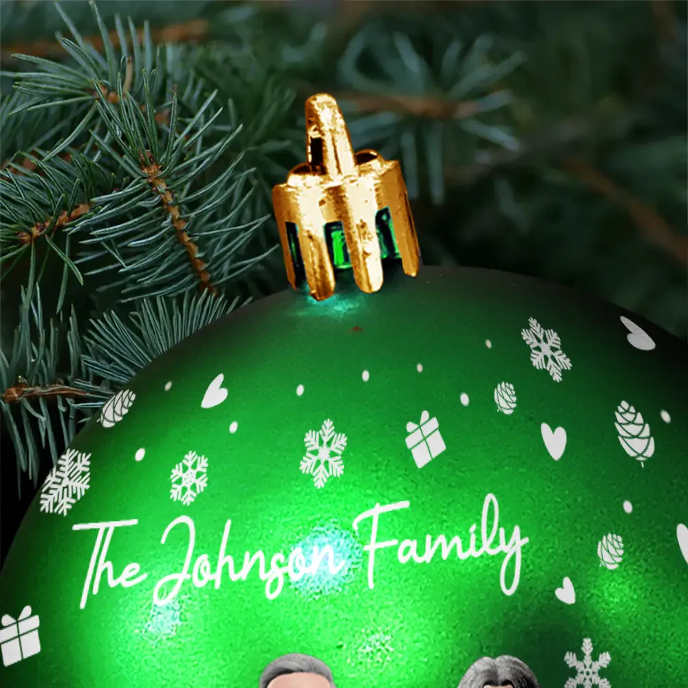 Merry Christmas My Family - Personalized Ball Ornament - Image 5
