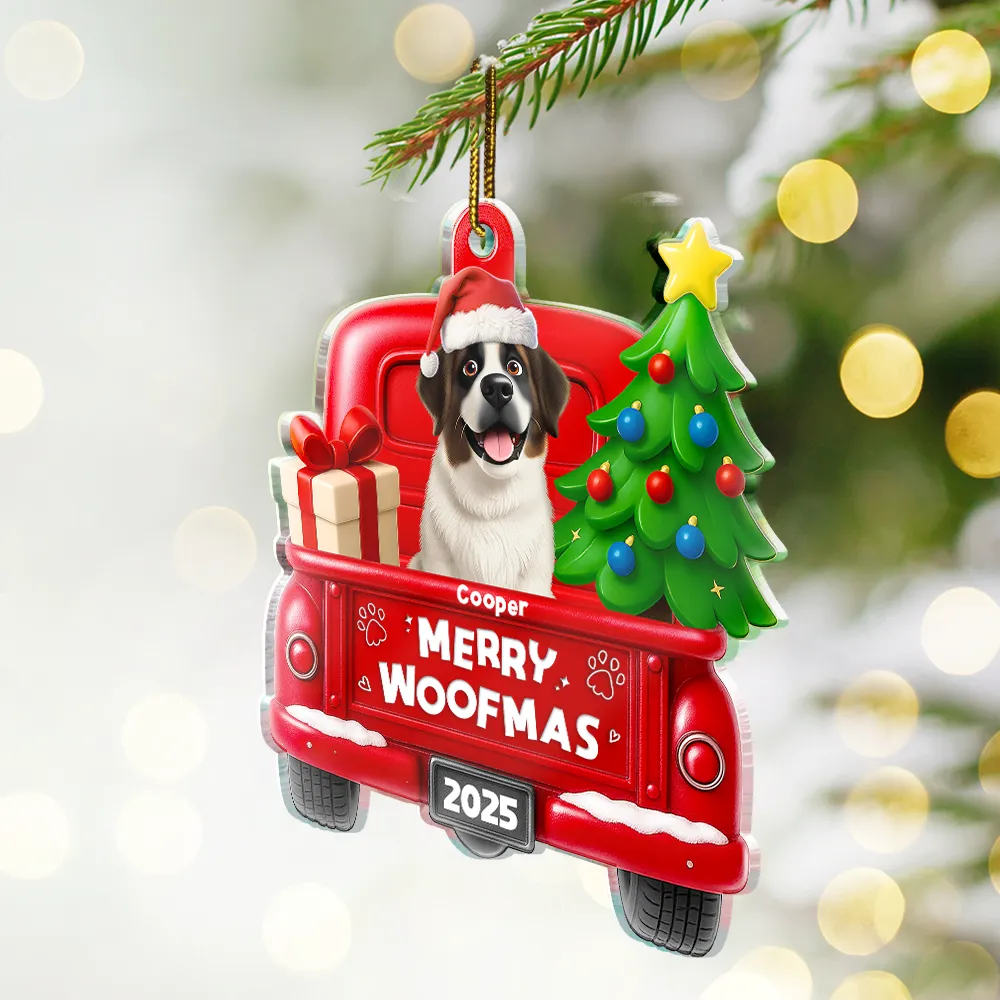 Merry Christmas Pet Lovers - Personalized Custom Shaped Acrylic Ornament - Image 2