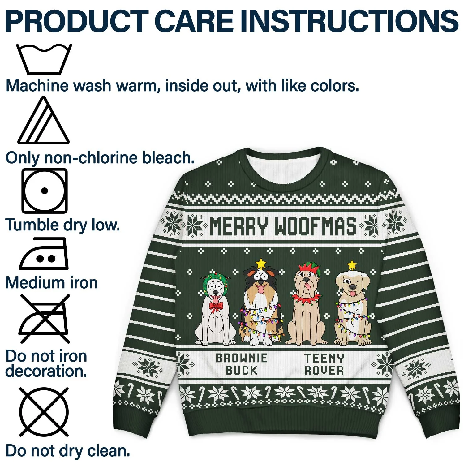 Merry Woofmas - Christmas Gift For Dog Lovers - Personalized Unisex Ugly Sweater - Image 7