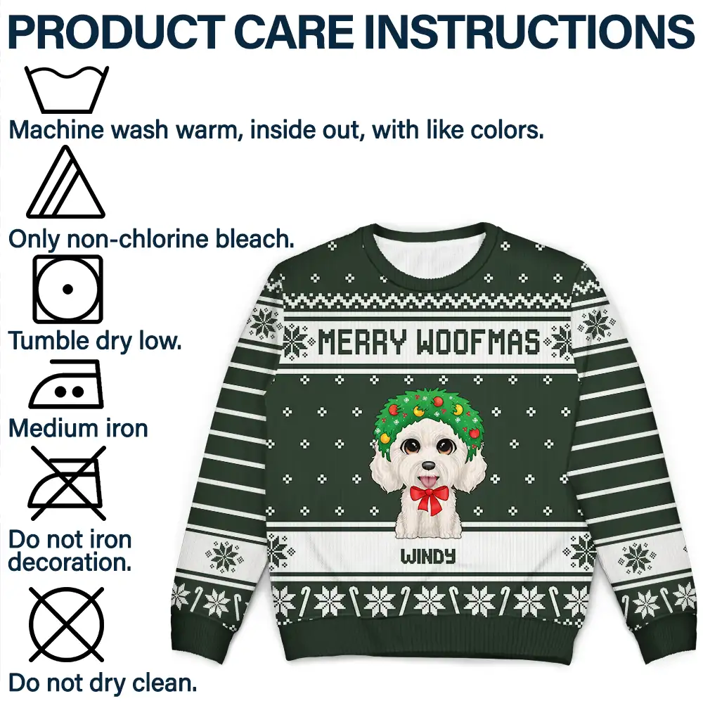 Merry Woofmas Dog Lovers - Personalized Unisex Ugly Sweater - Image 7