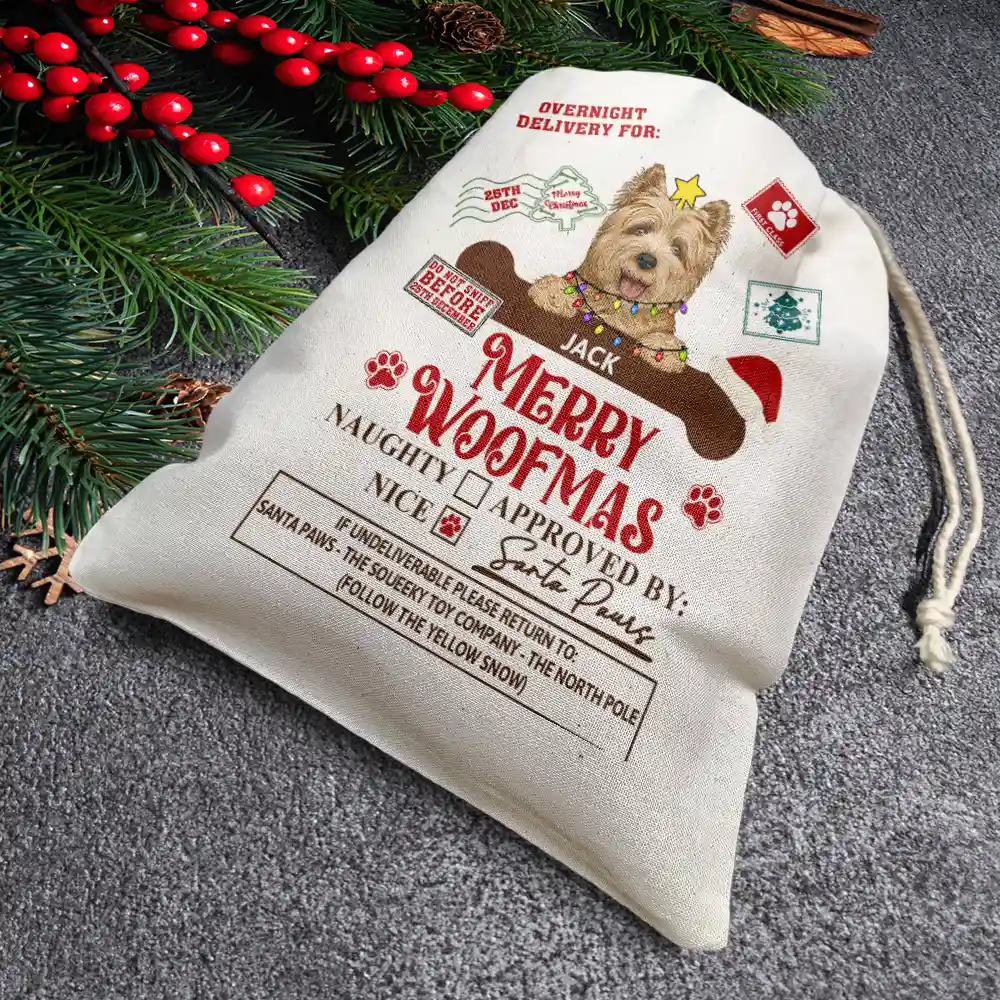 Merry Woofmas Meowy Catmas - Personalized Favor Bag - Image 3