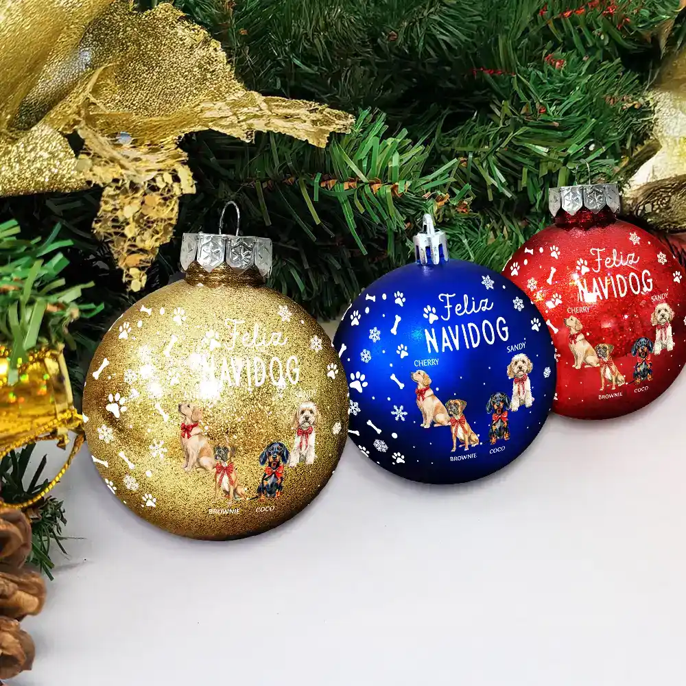 Merry Woofmas - Personalized Ball Ornament - Image 4