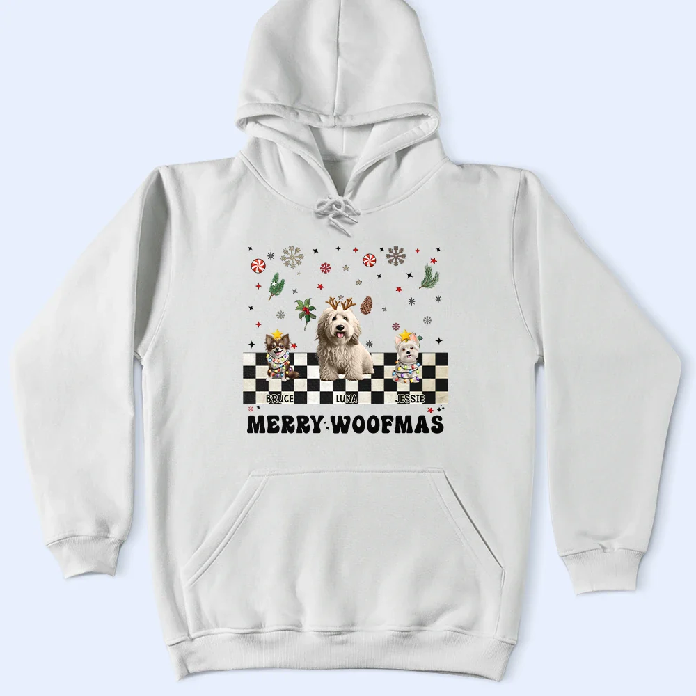 Merry Woofmas Retro - Personalized T Shirt - Image 5