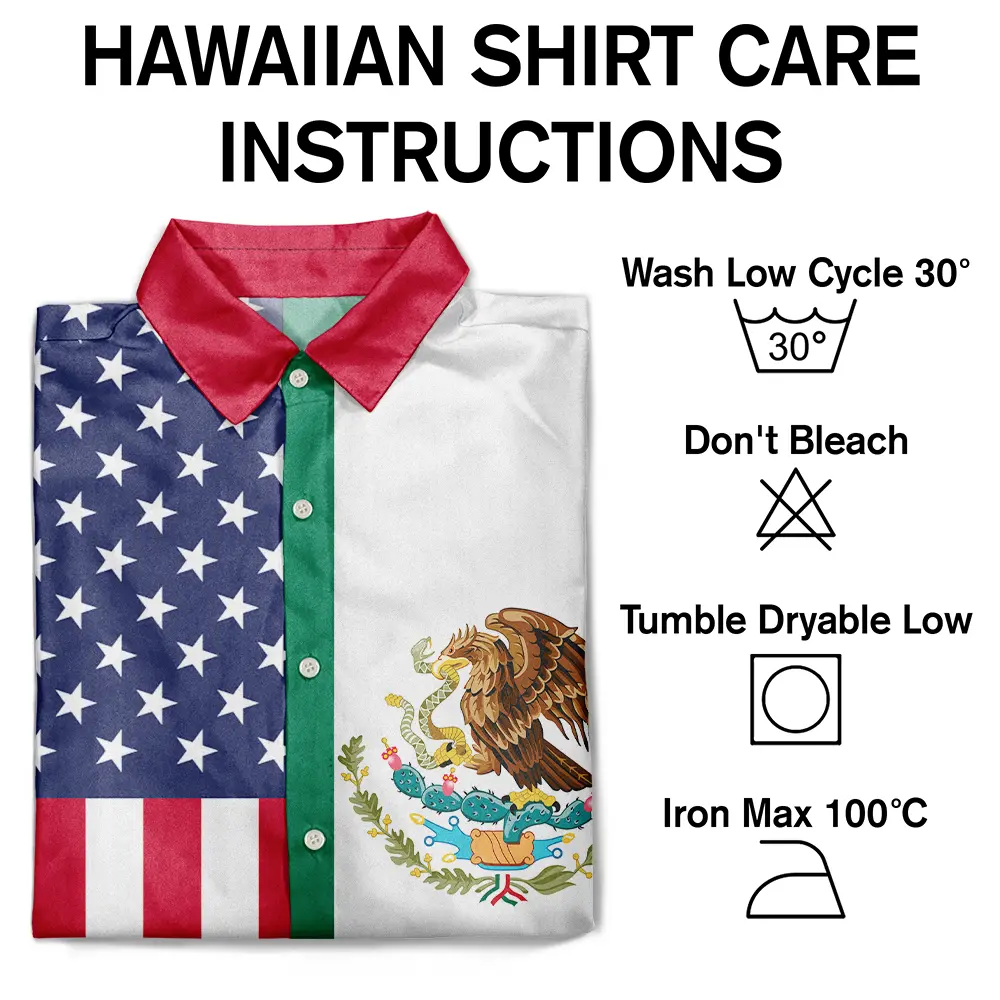 Mexican American Flag 1776 Eagle America 250th - Hawaiian Shirt - Image 7