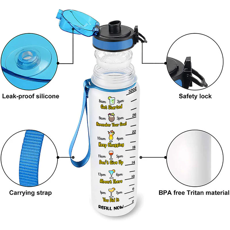 Might Be Water Might Be - Personalized Custom Water Tracker Bottle - Image 4