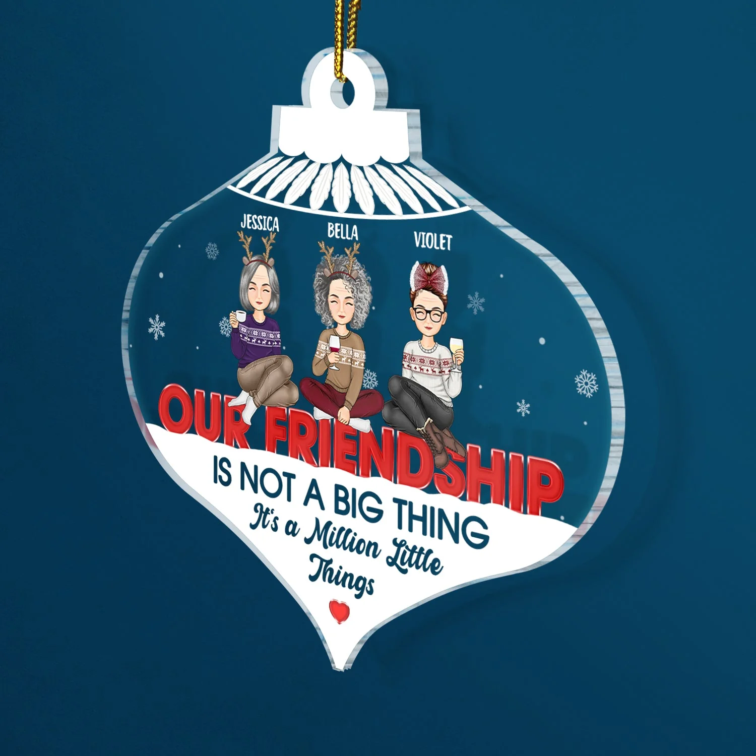 Million Little Things - Christmas Gift For Bestie - Personalized Custom Shaped Acrylic Ornament - Image 2