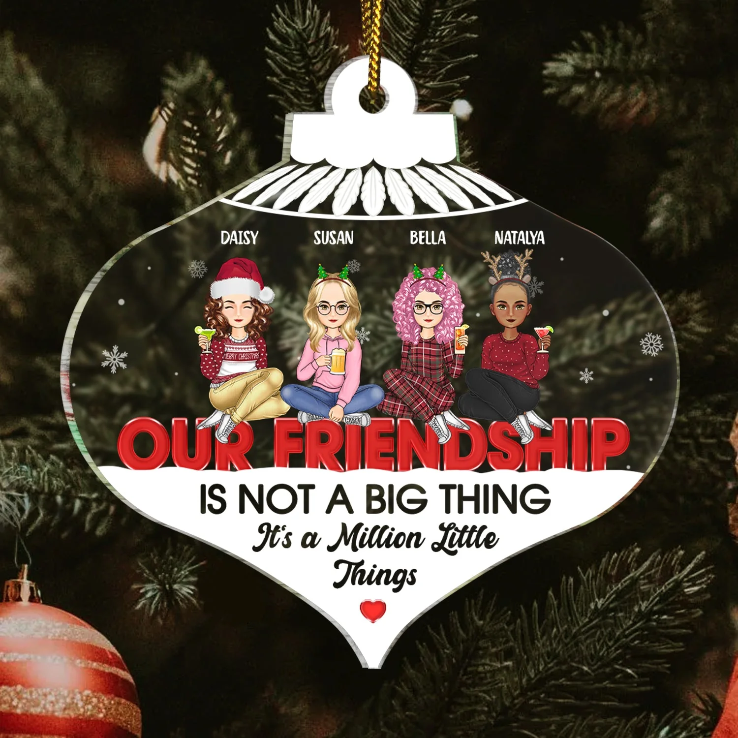 Million Little Things - Christmas Gift For Bestie - Personalized Custom Shaped Acrylic Ornament - Image 3
