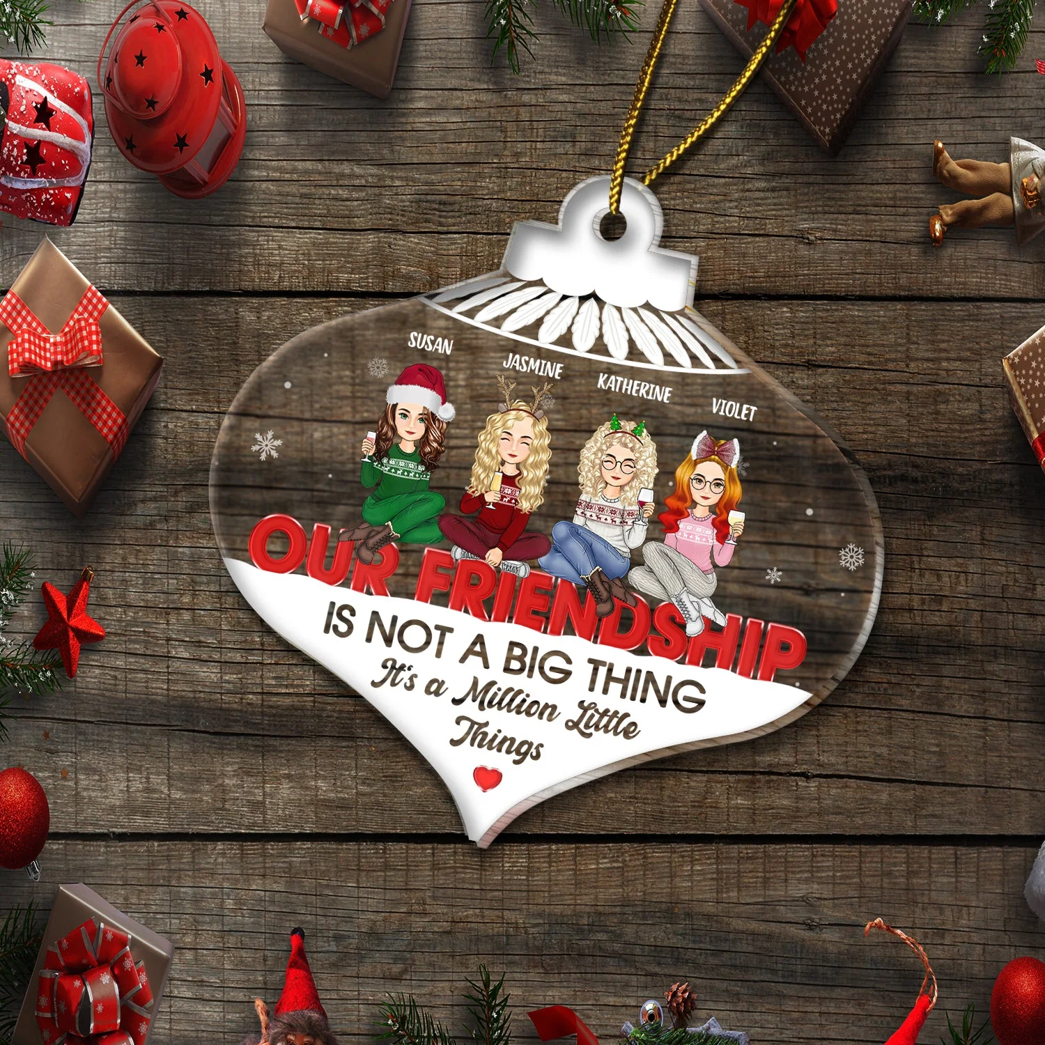 Million Little Things - Christmas Gift For Bestie - Personalized Custom Shaped Acrylic Ornament - Image 5