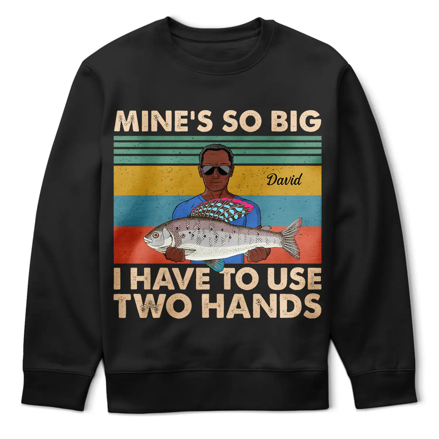 Mine Is So Big I Have To Use - Gift For Fishing Lovers - Personalized Custom T Shirt - Image 5
