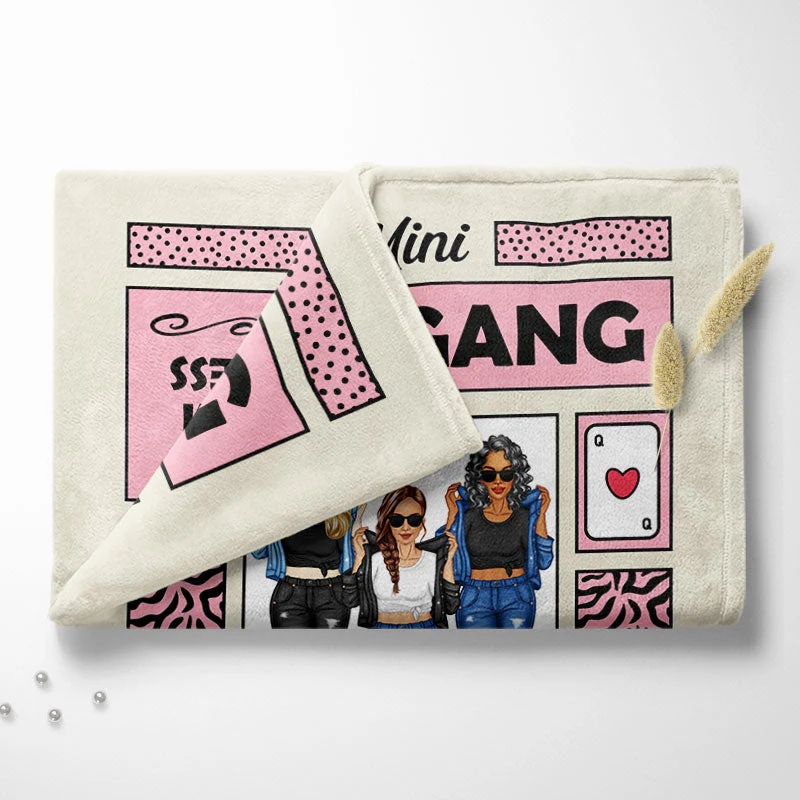 Mini Girl Gang - Gift For Sisters And Best Friends - Personalized Fleece Blanket - Image 4