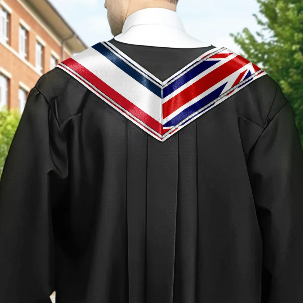Mixed Two Flag Graduation - Personalized Stoles - Image 3