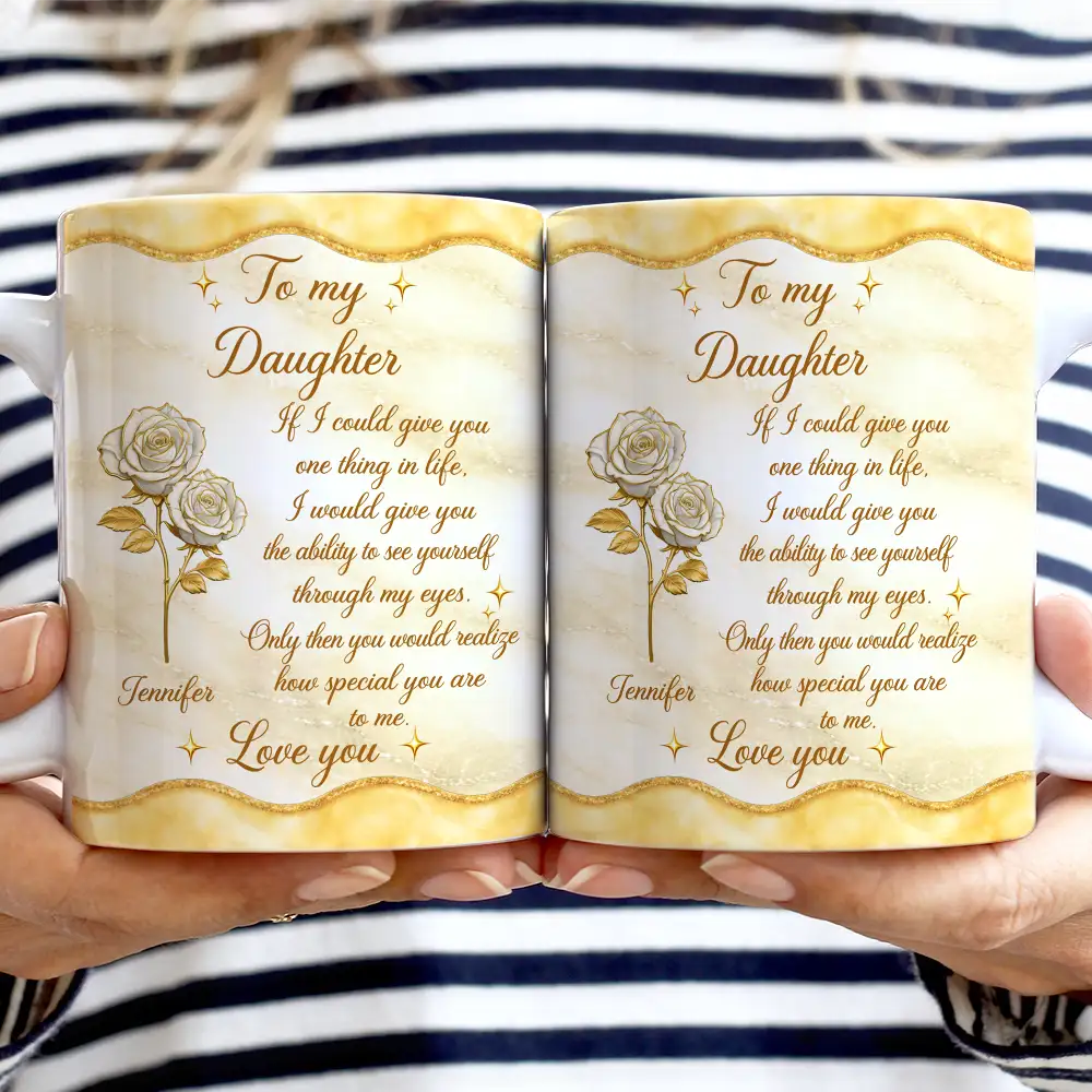 Mom And Daughter How Special You Are To Me - Personalized White Edge-to-Edge Mug - Image 2