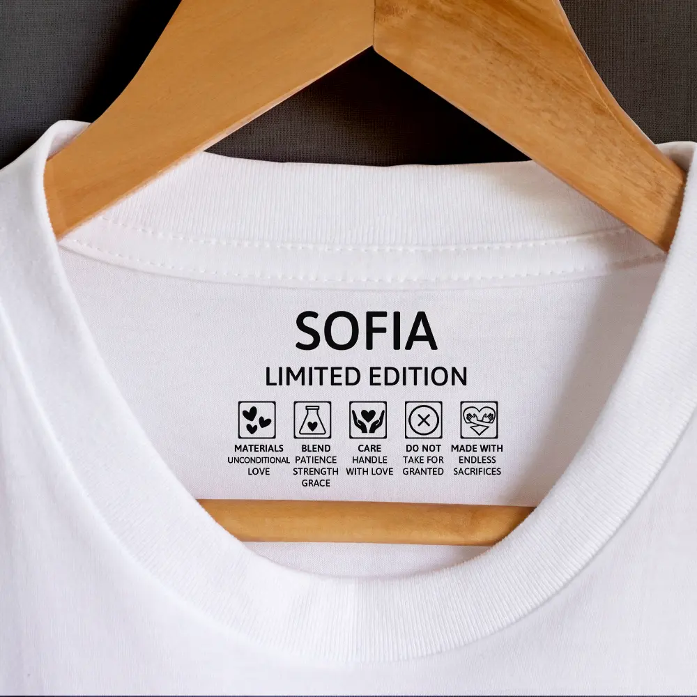 Mom Care Label - Personalized T Shirt - Image 2