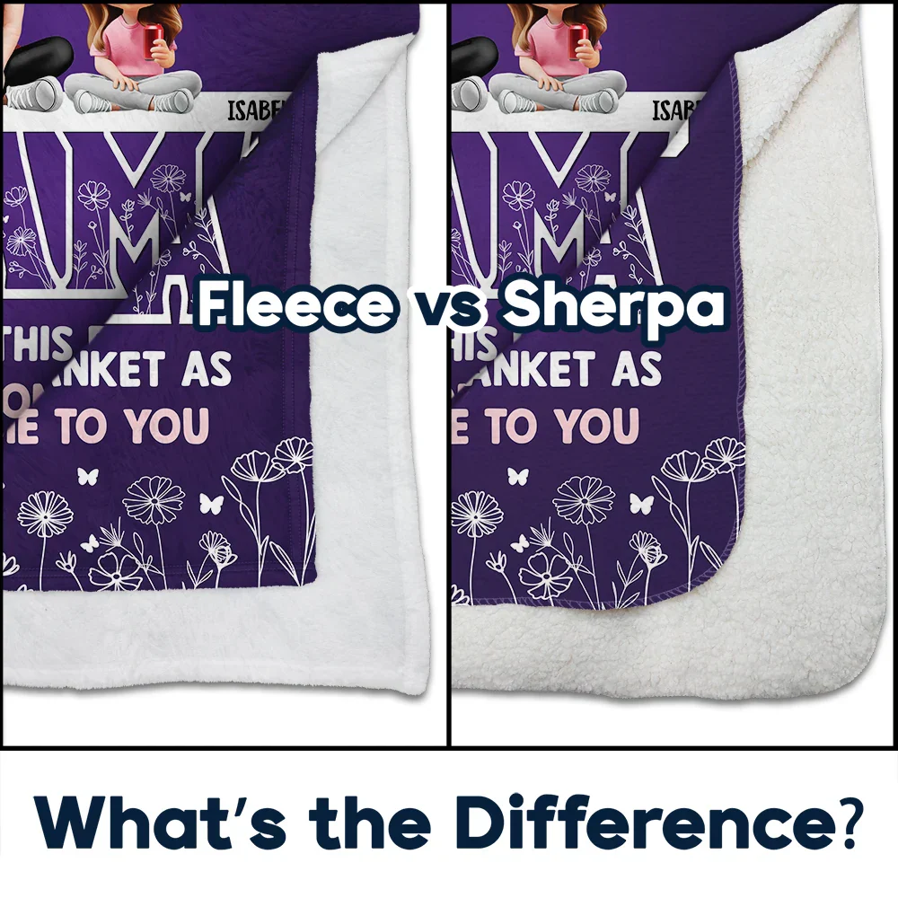 Mom & Children Think Of This Blanket As A Hug - Personalized Fleece Blanket, Sherpa Blanket - Image 4