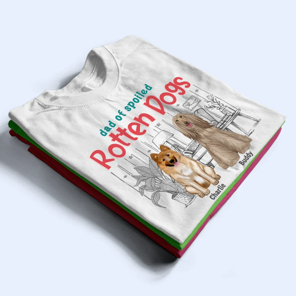 Mom Dad Of A Spoiled Rotten Cat Dog - Personalized T Shirt - Image 6