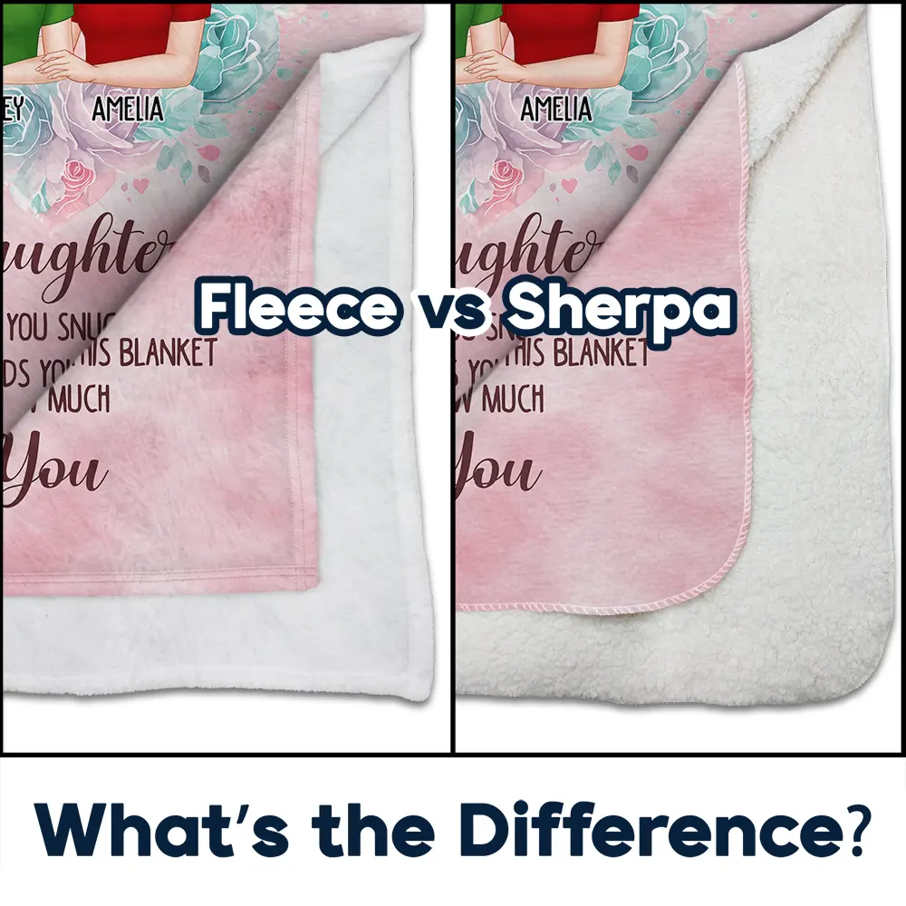 Mom Daughter I Hope Every Time You Snuggle - Personalized Fleece Blanket, Sherpa Blanket - Image 4