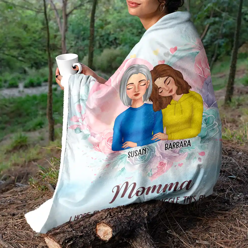 Mom Daughter I Hope Every Time You Snuggle - Personalized Fleece Blanket, Sherpa Blanket - Image 5