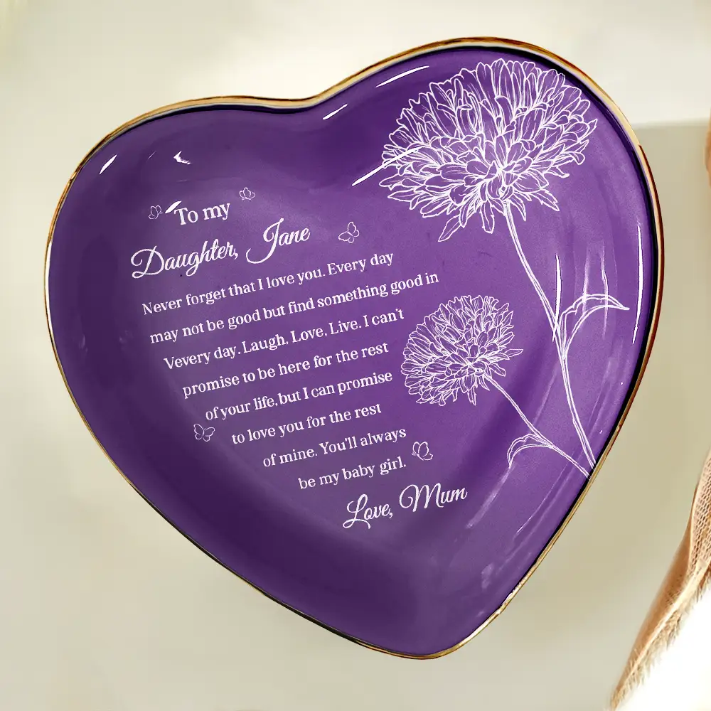 Mom Daughter Never Forget That I Love You My Baby Girl - Personalized Ring Dish - Image 5