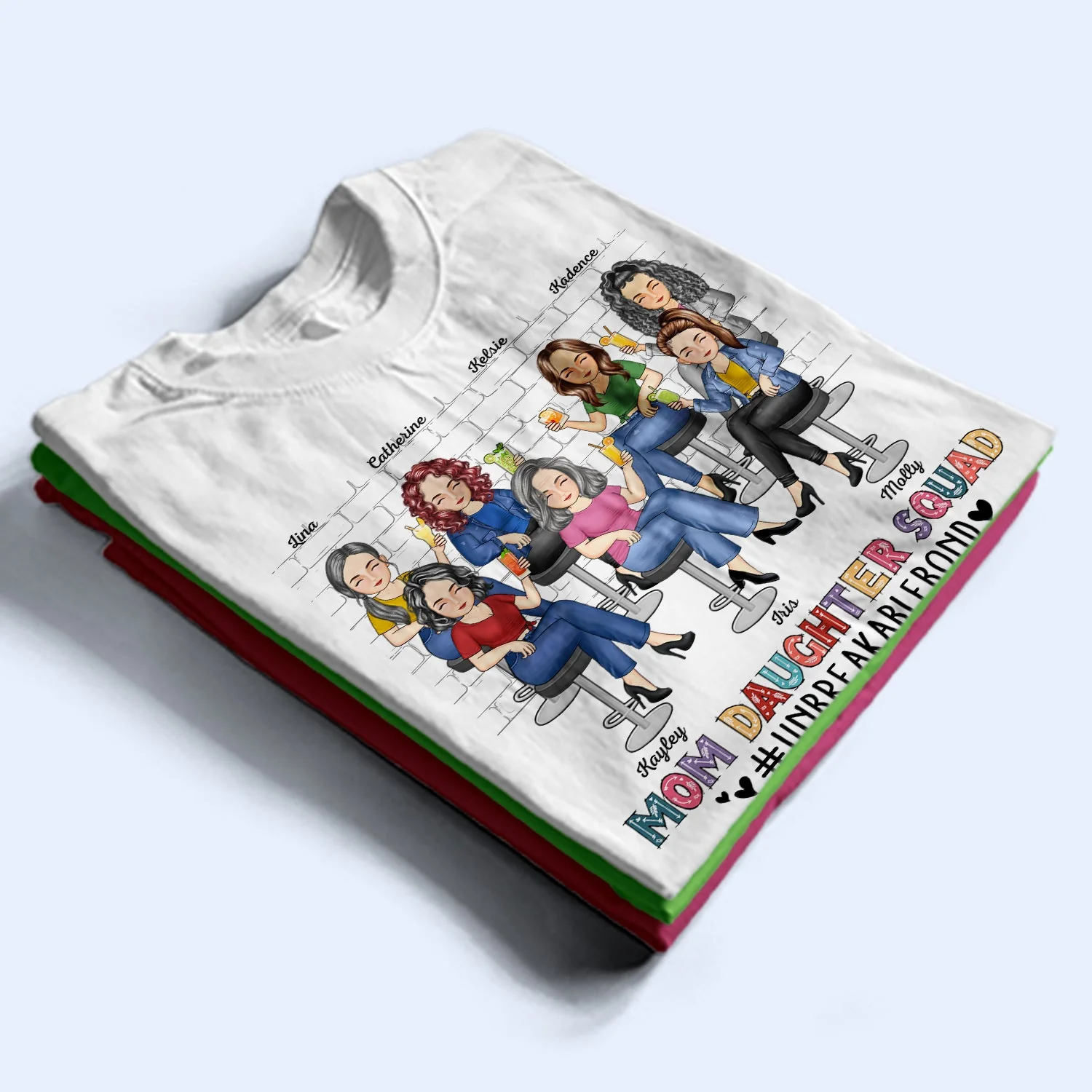 Mom Daughter Squad Unbreakable Bond - Birthday, Loving Gift For Mother, Mama, Grandma, Grandmother - Personalized Custom T Shirt - Image 2