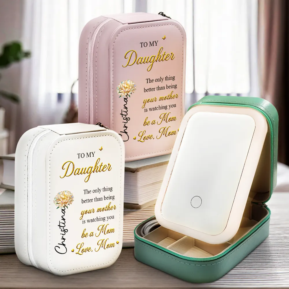 Mom Daughter The Only Thing Better Than Being Your Mother - Personalized Makeup Box With LED Mirror - Image 2