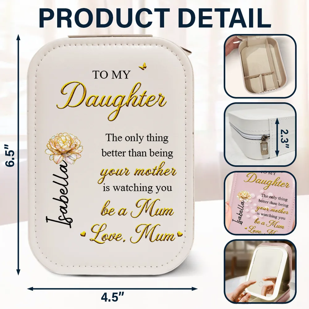 Mom Daughter The Only Thing Better Than Being Your Mother - Personalized Makeup Box With LED Mirror - Image 6