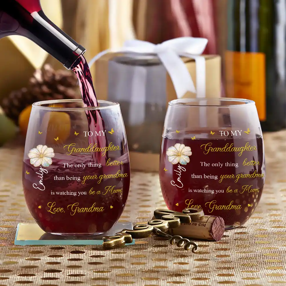 Mom Daughter The Only Thing Better Than Being Your Mother - Personalized Stemless Wine Glass - Image 3