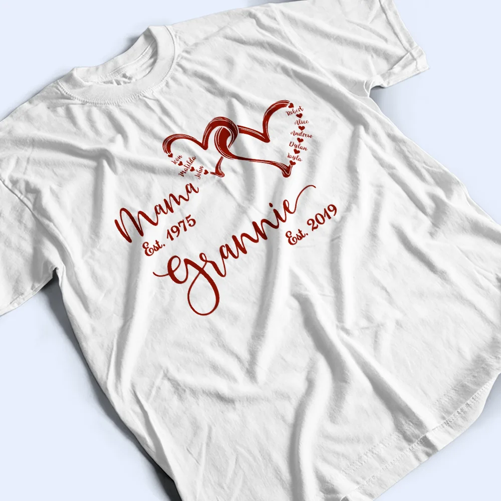 Mom Est Grandma Est - Personalized T Shirt - Image 3