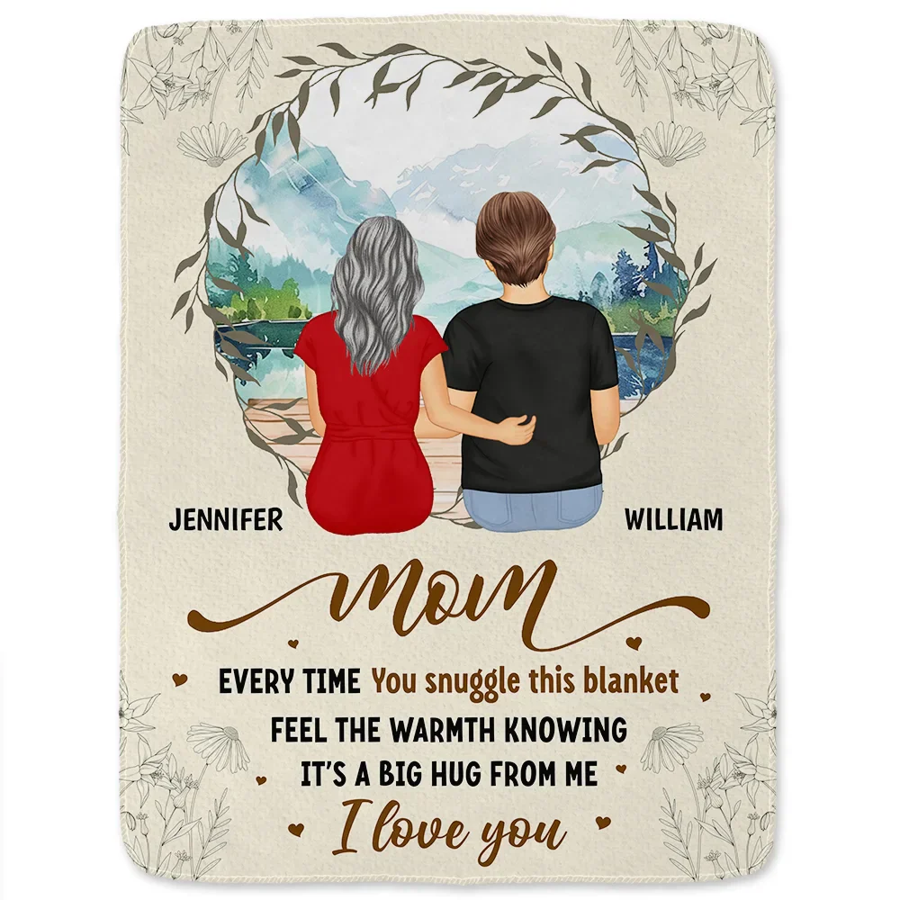 Mom Every Time You Snuggle This Blanket - Personalized Fleece Blanket, Sherpa Blanket - Image 2