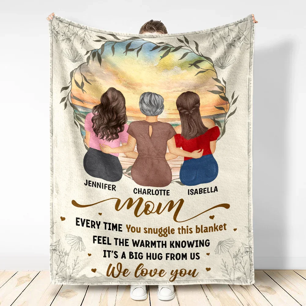 Mom Every Time You Snuggle This Blanket - Personalized Fleece Blanket, Sherpa Blanket - Image 3