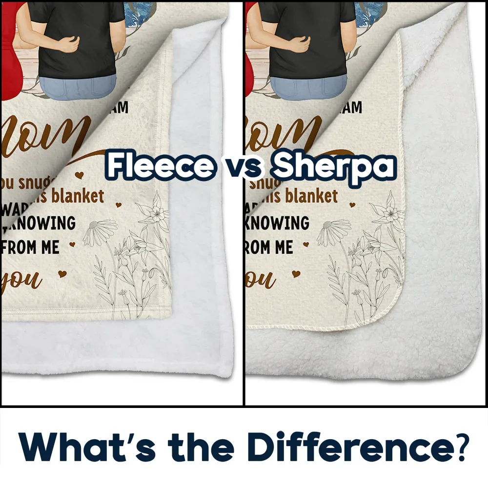 Mom Every Time You Snuggle This Blanket - Personalized Fleece Blanket, Sherpa Blanket - Image 4