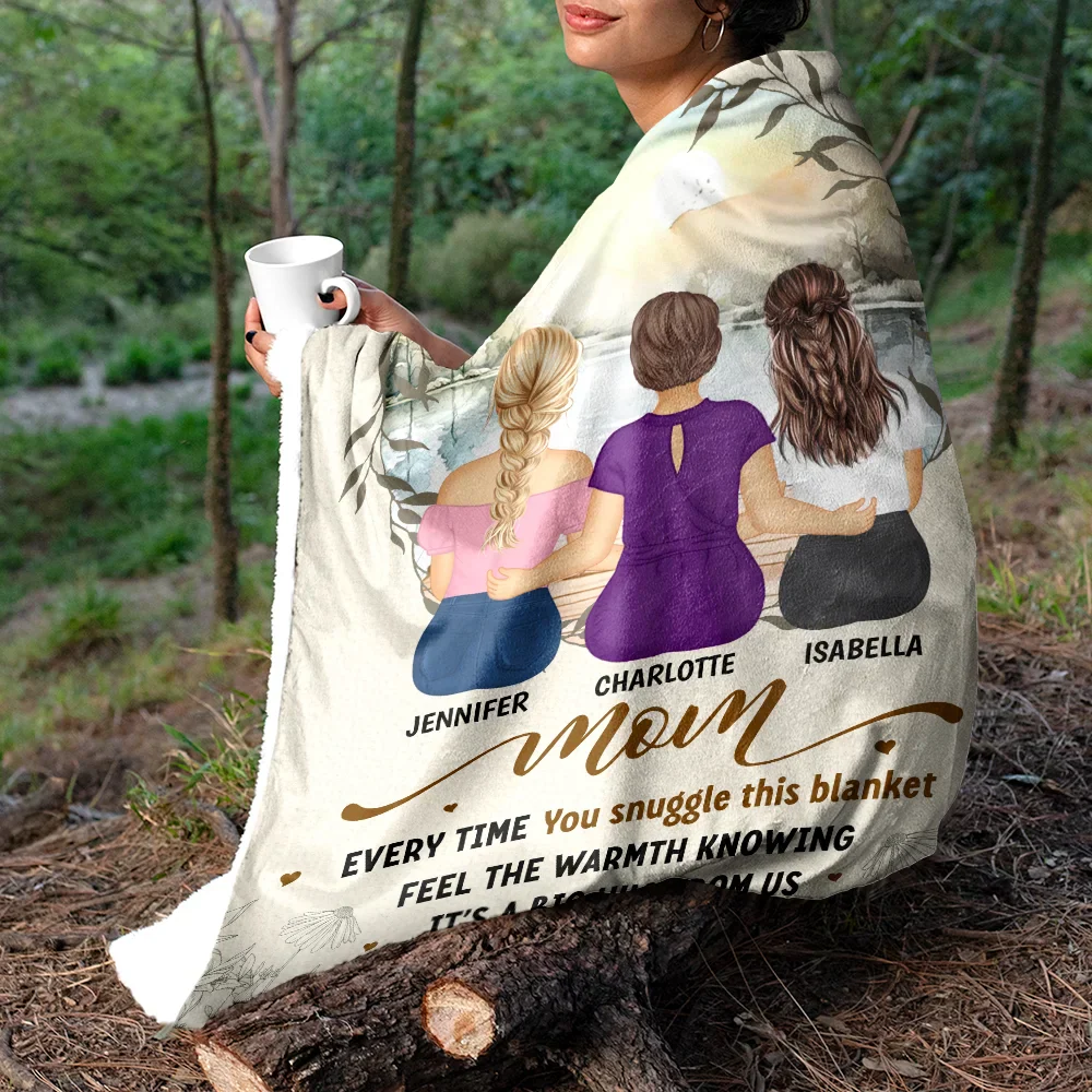 Mom Every Time You Snuggle This Blanket - Personalized Fleece Blanket, Sherpa Blanket - Image 5