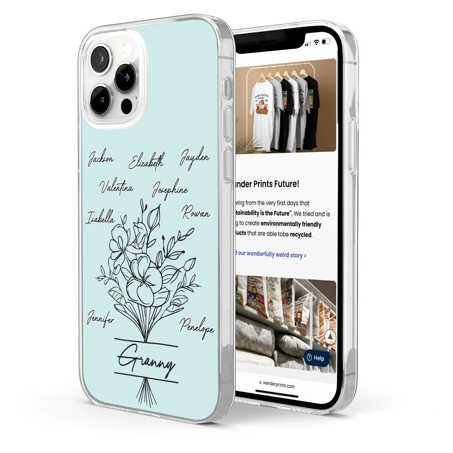 Mom Grandma Flower - Gift For Mother, Grandmother - Personalized Clear Phone Case - Image 2