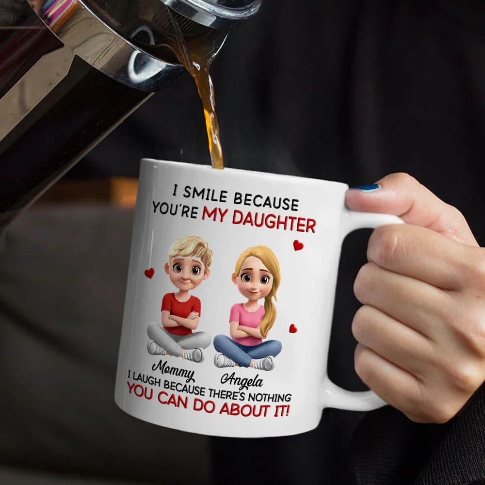 Mom Grandma I Smile Because You Are My Daughter Son - Personalized Mug - Image 5