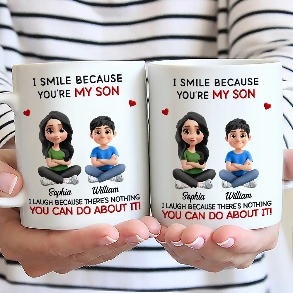 Mom Grandma I Smile Because You Are My Daughters Sons Grandkids - Personalized Mug - Image 2