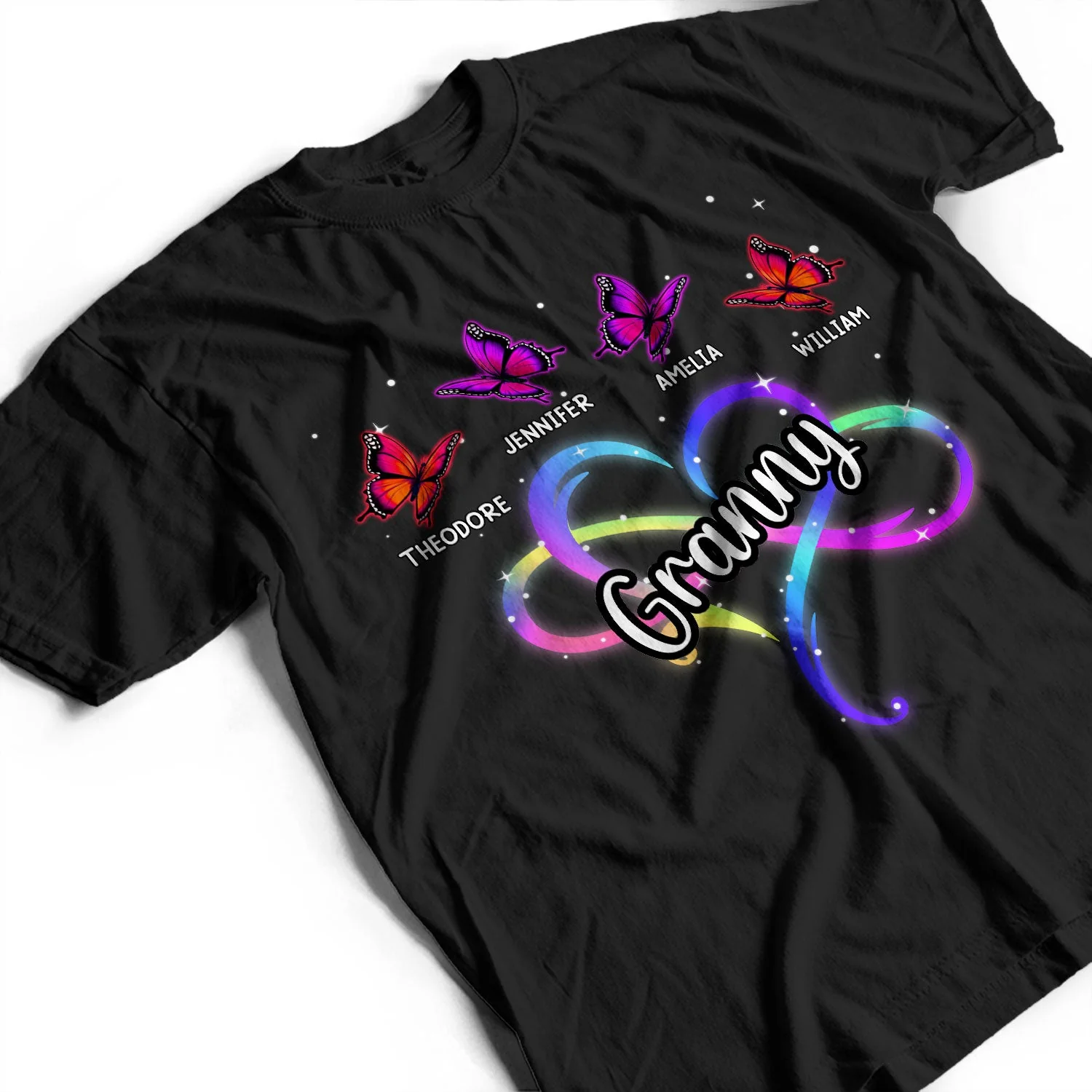Mom Grandma Infinity Heart - Gift For Mother, Grandmother - Personalized T Shirt - Image 3