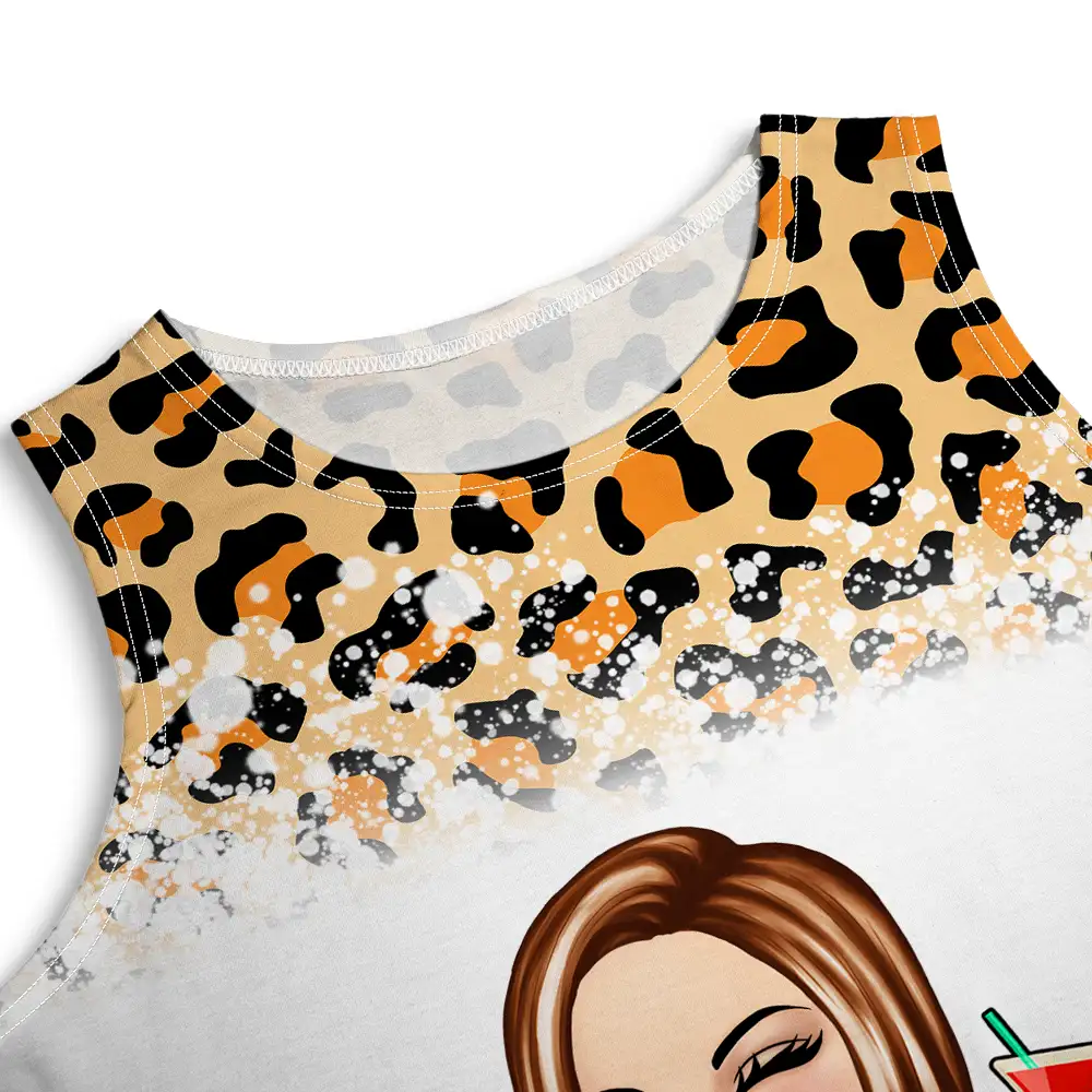 Mom Grandma Kids Butterflies Leopard Pattern - Personalized Sleeveless Tank Dress - Image 5