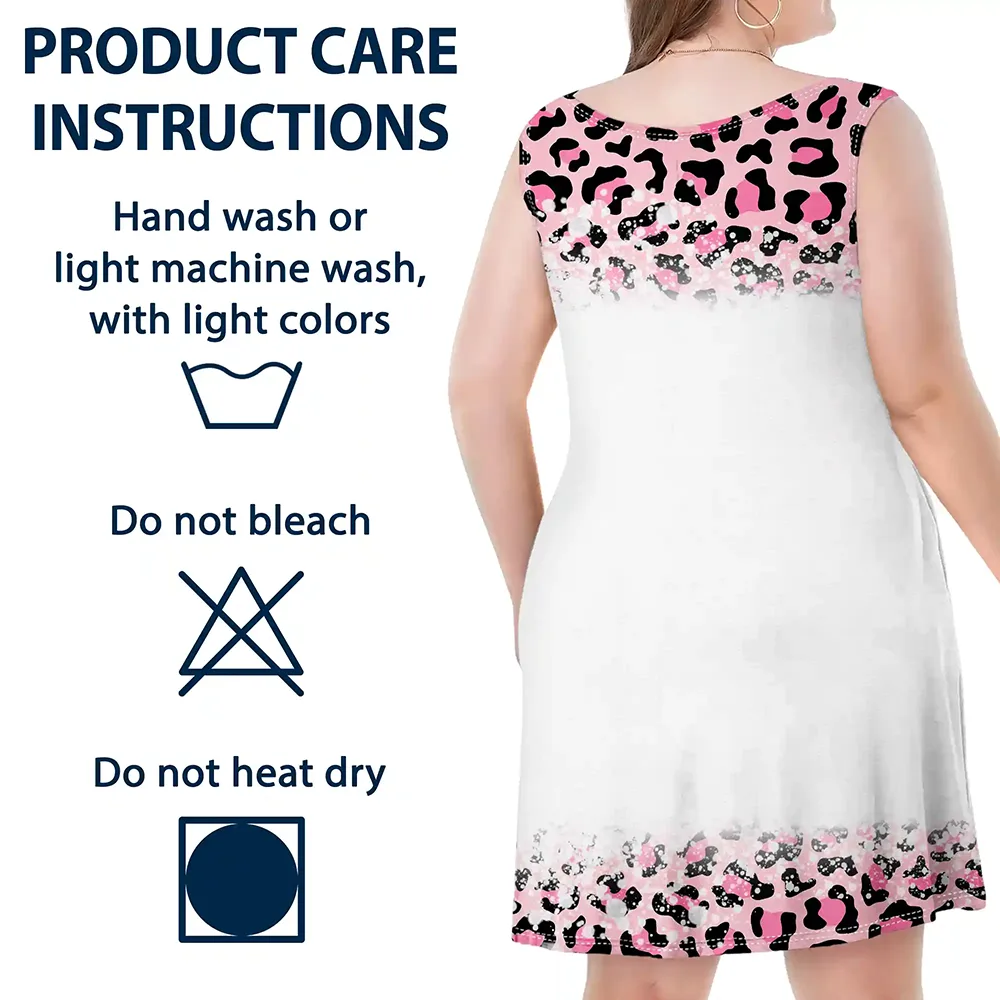 Mom Grandma Kids Butterflies Leopard Pattern - Personalized Sleeveless Tank Dress - Image 6
