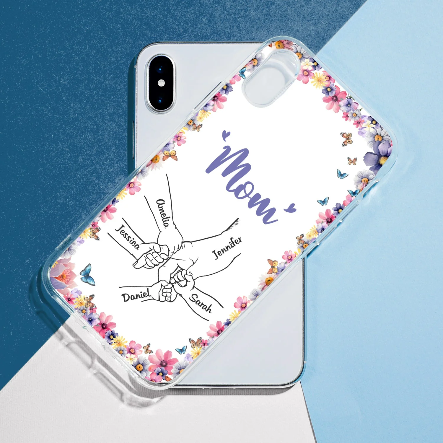 Mom Grandma Kids Hand In Hand - Gift For Mother, Grandmother - Personalized Clear Phone Case - Image 5
