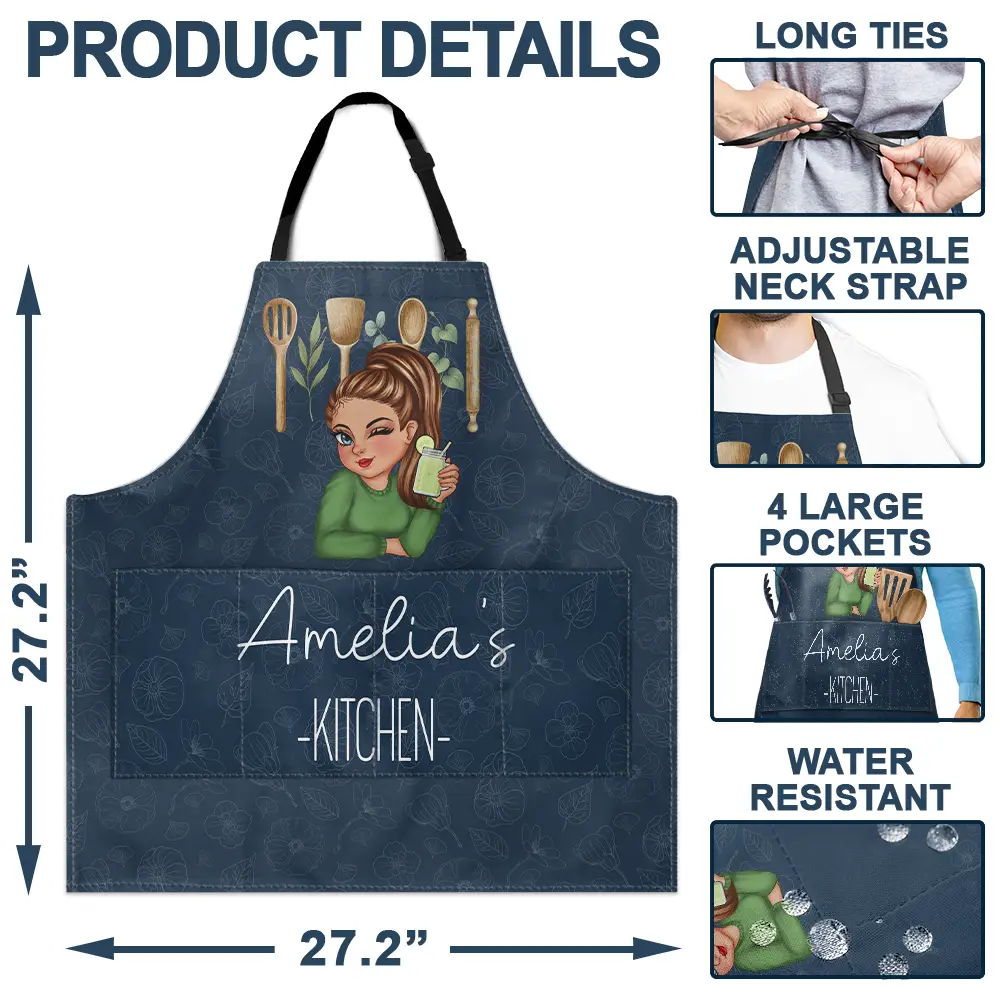 Mom Grandma Kitchen - Personalized Apron - Image 4