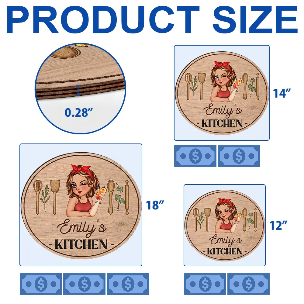 Mom Grandma Kitchen - Personalized Custom Shaped Wood Sign - Image 3