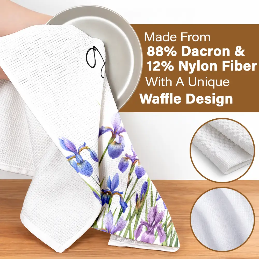 Mom Grandma Kitchen Watercolor Birth Flower - Personalized Kitchen Towel - Image 4