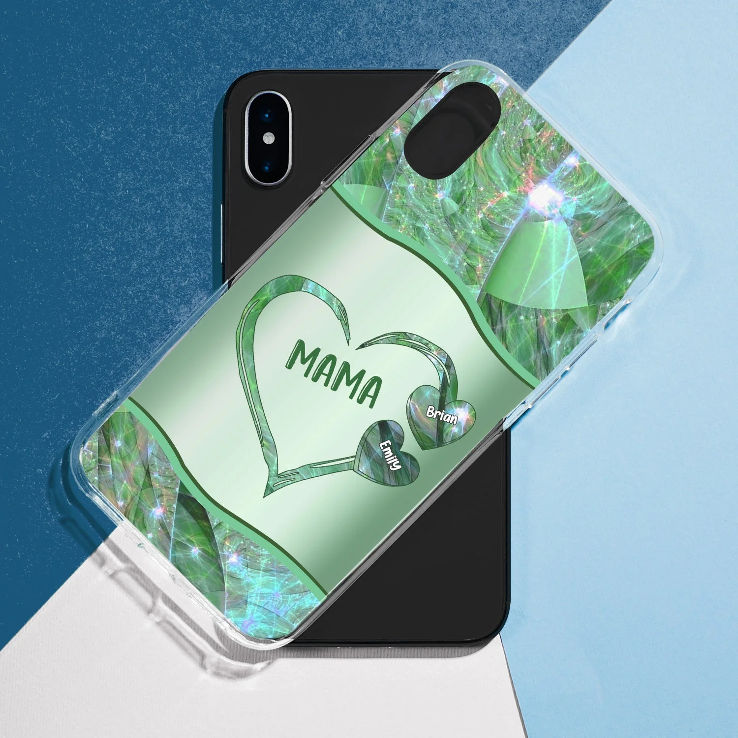 Mom Grandma Loads Of Sweet Heart Kids - Gift For Mother, Grandmother - Metal Effect Printed, Personalized Clear Phone Case - Image 5
