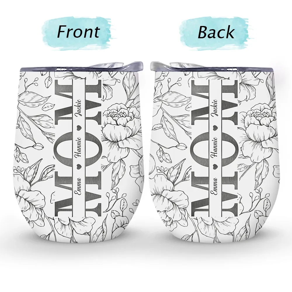 Mom Grandma Nana - Personalized Wine Tumbler - Image 3