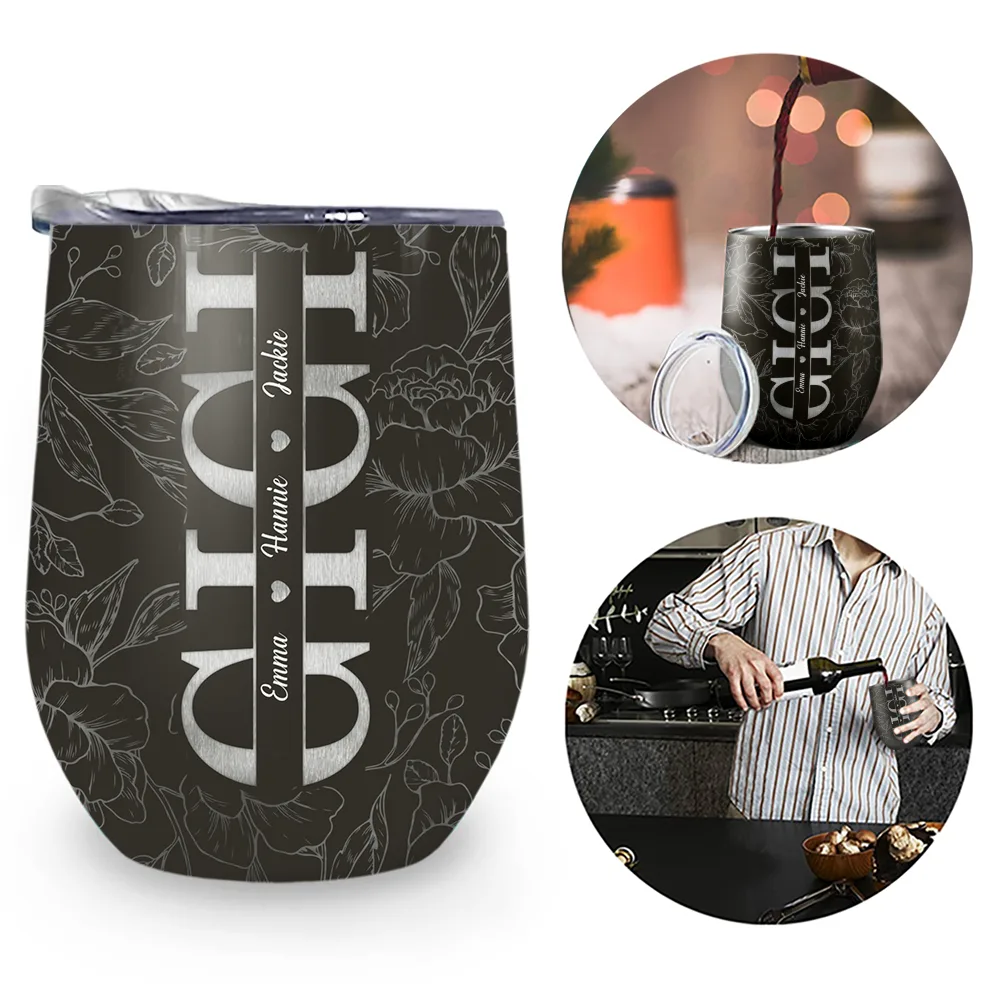 Mom Grandma Nana - Personalized Wine Tumbler - Image 4