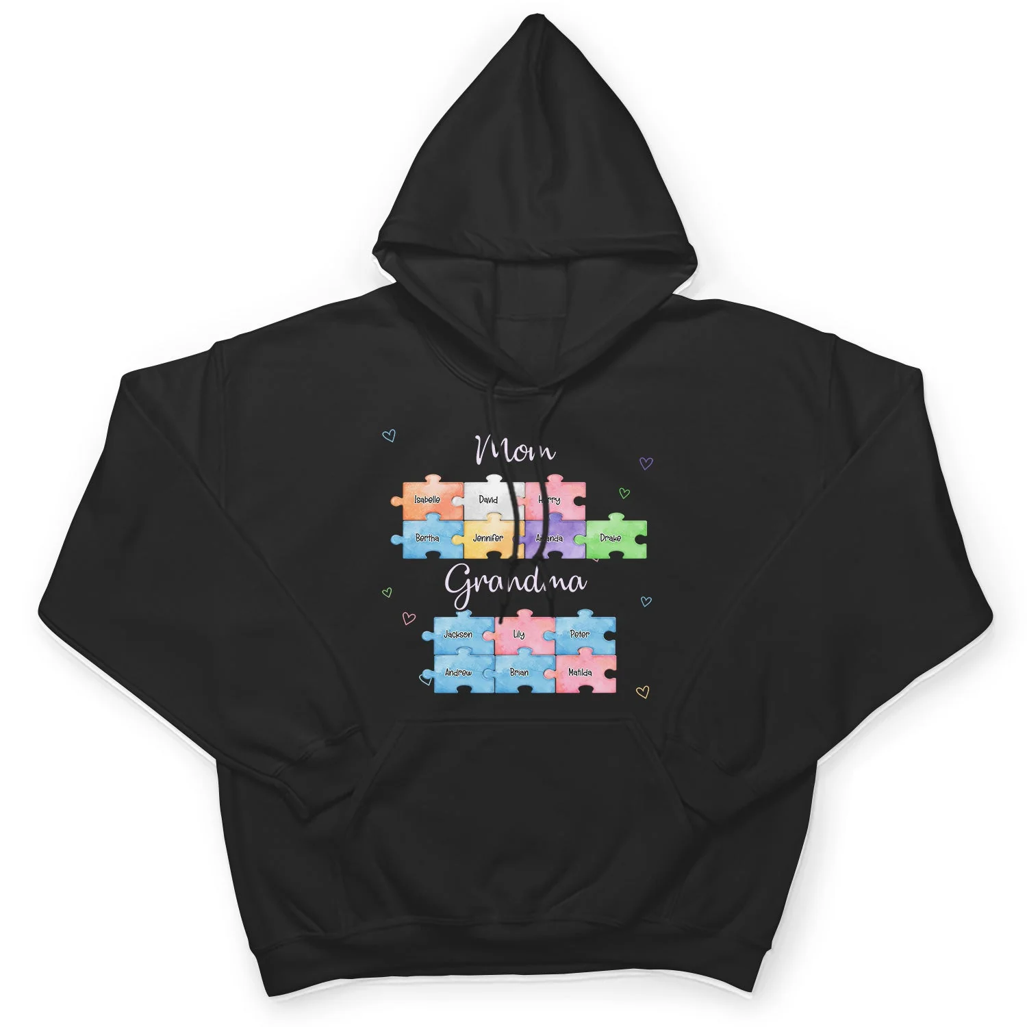 Mom Grandma Puzzle - Gift For Mom, Grandma - Personalized Custom T Shirt - Image 4