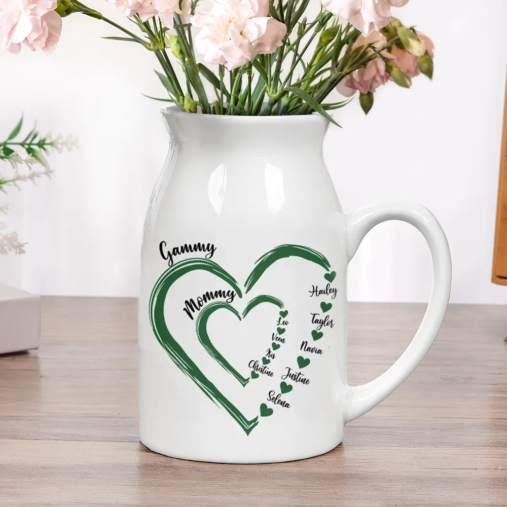 Mom Grandma Sweethearts - Personalized Ceramic Flower Vase - Image 5