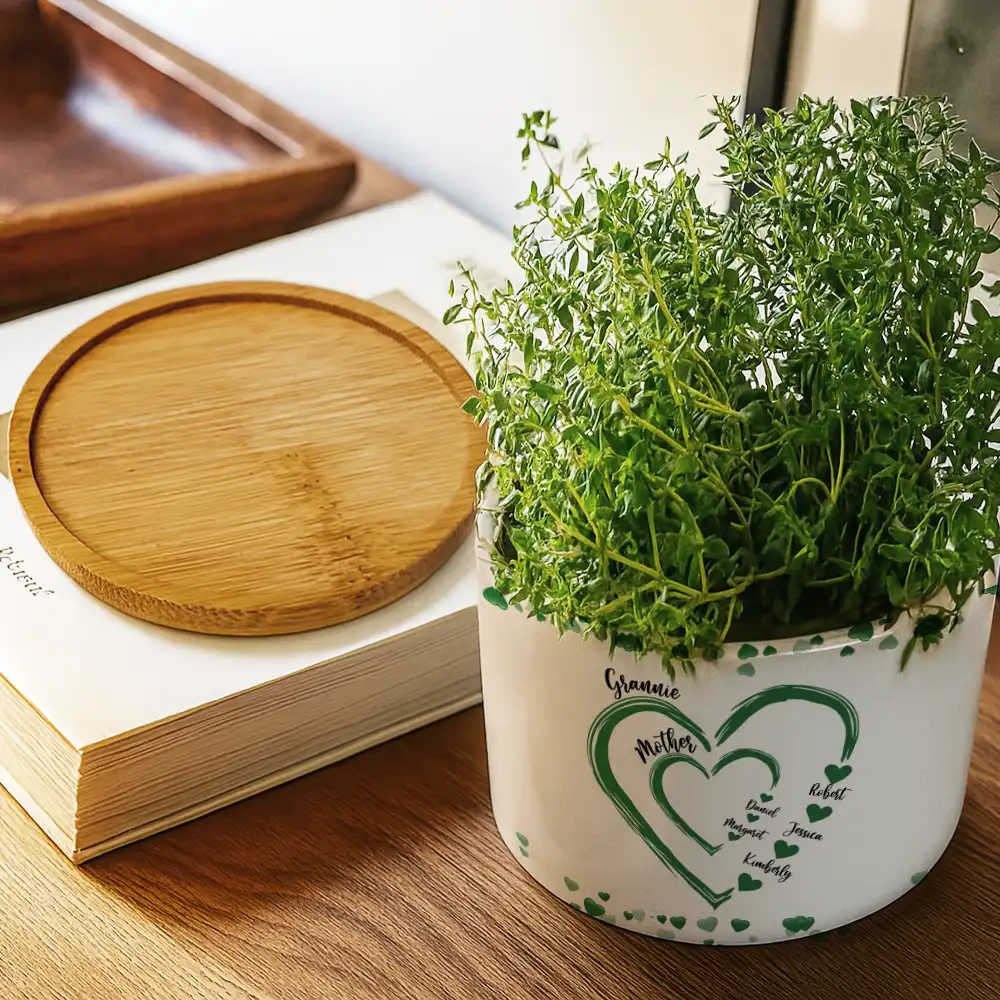 Mom Grandma Sweethearts - Personalized Ceramic Plant Pot - Image 3