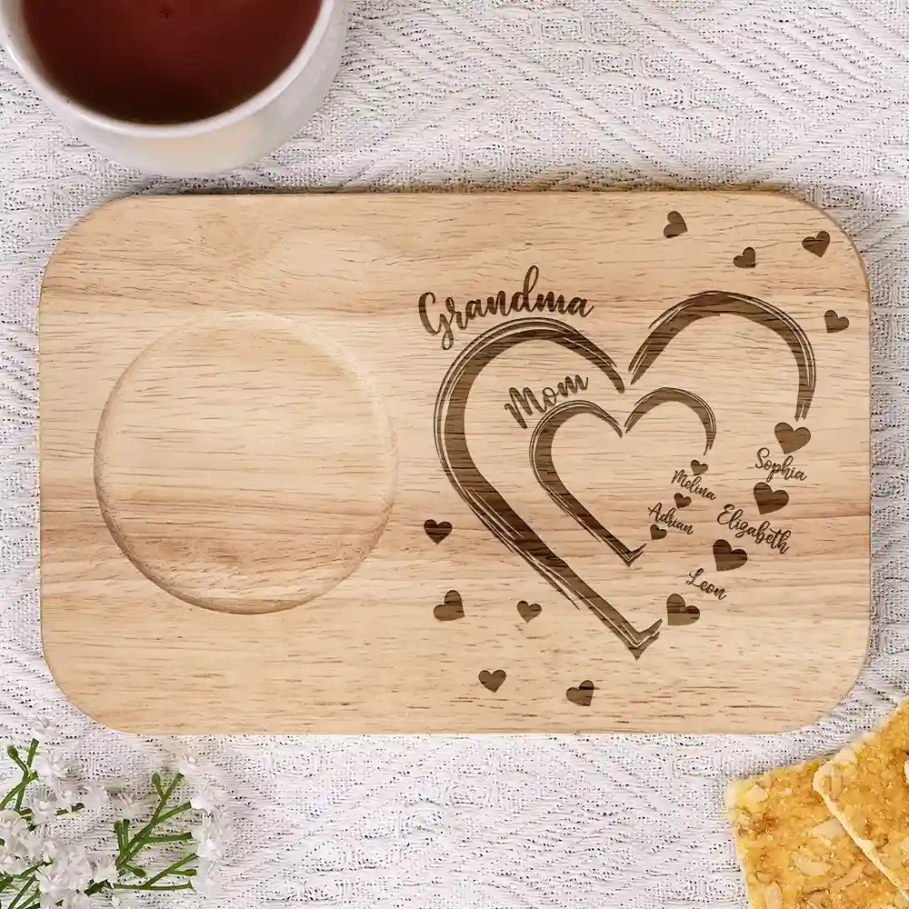 Mom Grandma Sweethearts - Personalized Combo Marble Mug & Serving Board - Image 5